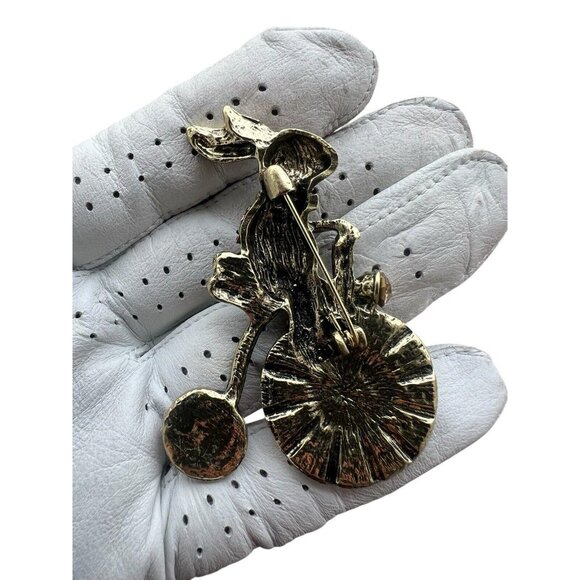 old money glam retro large figural rhinestone pin brooch 3 ''‎ sparkly - Picture 6 of 10